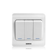 西門子品宜系列 三位單控大蹺板開關 帶熒光指示